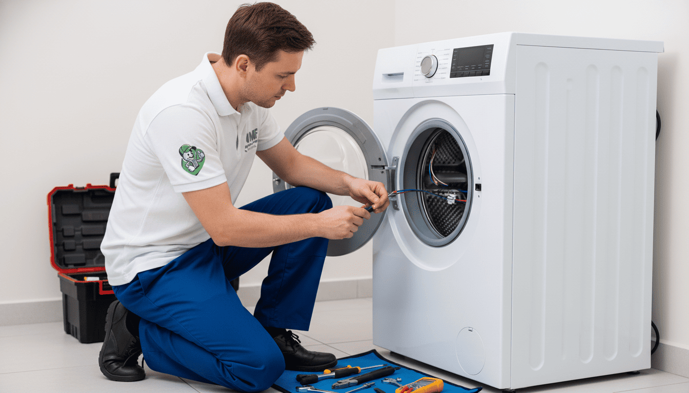 Expert technician repairing appliance